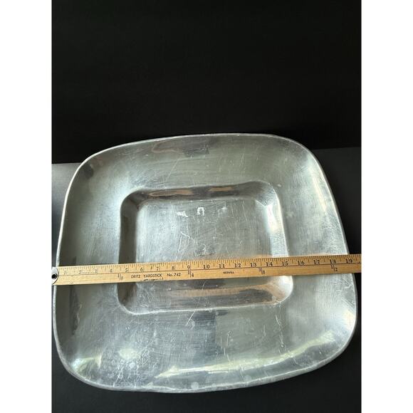 Pottery Barn Rectangular Serving Tray Platter Silver Tone Large Tableware - Picture 3 of 6